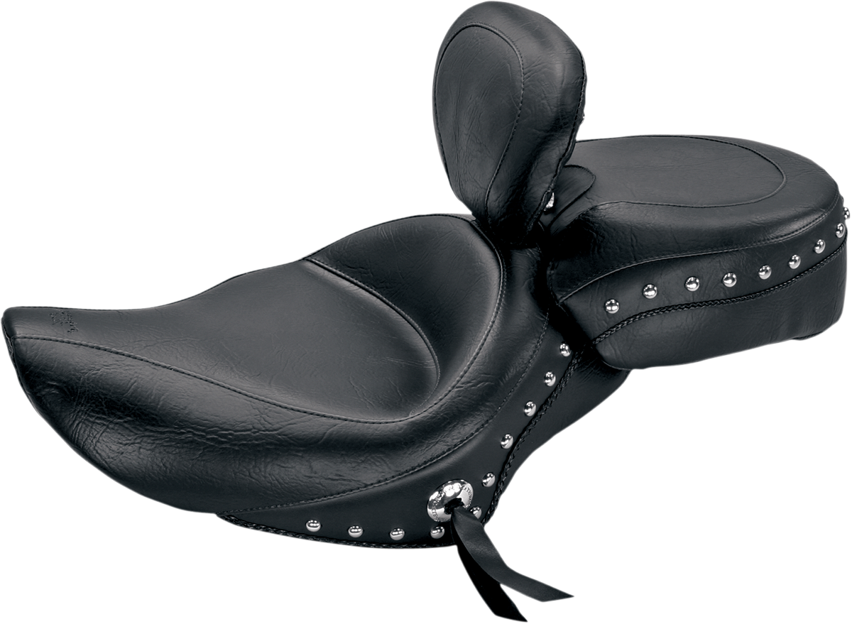 Mustang Wide Touring Studded Solo Seat with Driver Backrest 79439
