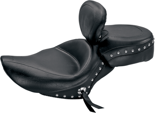 Mustang Wide Touring Studded Solo Seat with Driver Backrest 79439