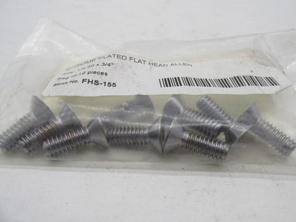 Lot of 9 Harley Davidson V-Twin Allen Flat Head Screws 1/4" x 3/4 37-0155 2356