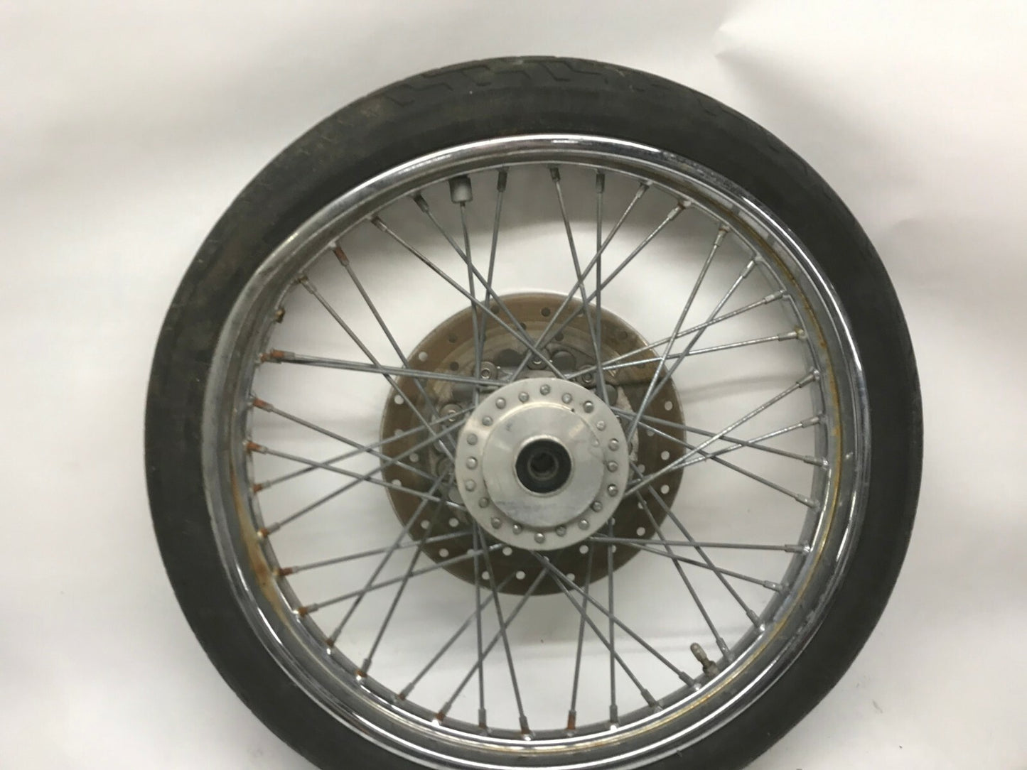 Harley Dyna 21in Front Wheel Rim T21-2.15 TLA w/ Tire & Rotor 44138-95