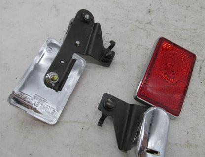 Pair of Stanley Red Reflectors with Bracket and Helmet Locks 0445