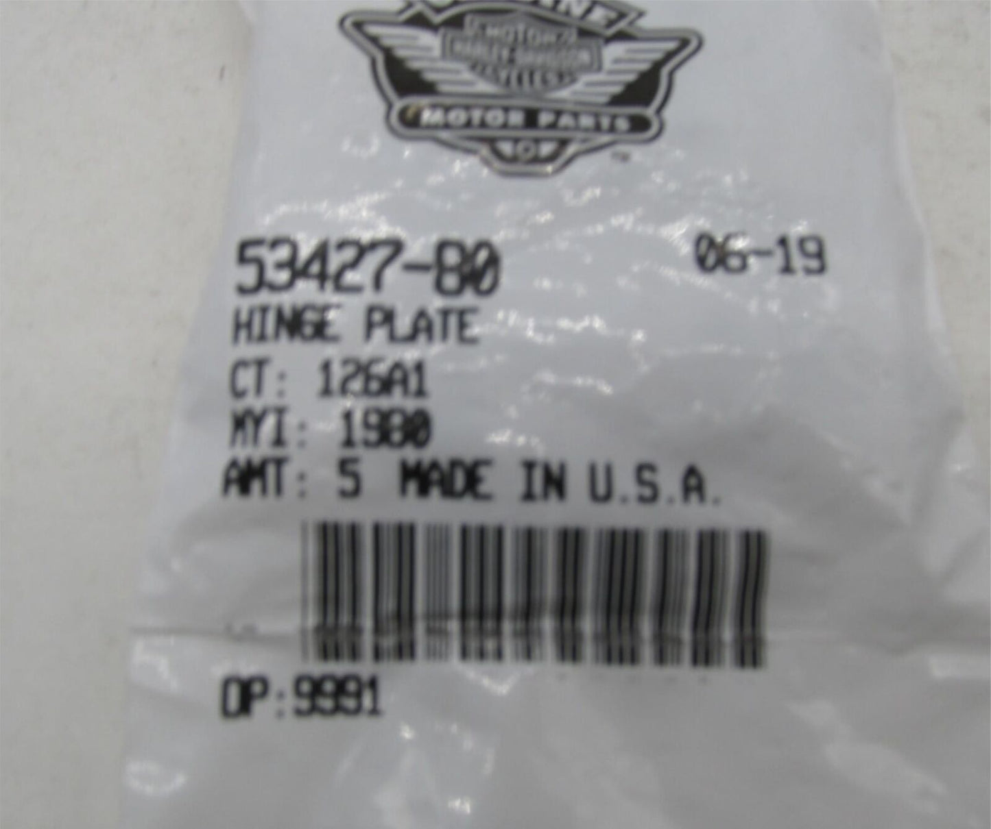 Lot of 5 Harley-Davidson Genuine NOS Hinge Plates 53427-80