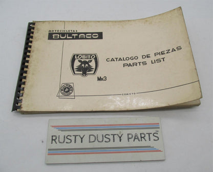 Bultaco Original Factory 1969 Lobito Mk3 Parts Catalog List Book 54.32-117