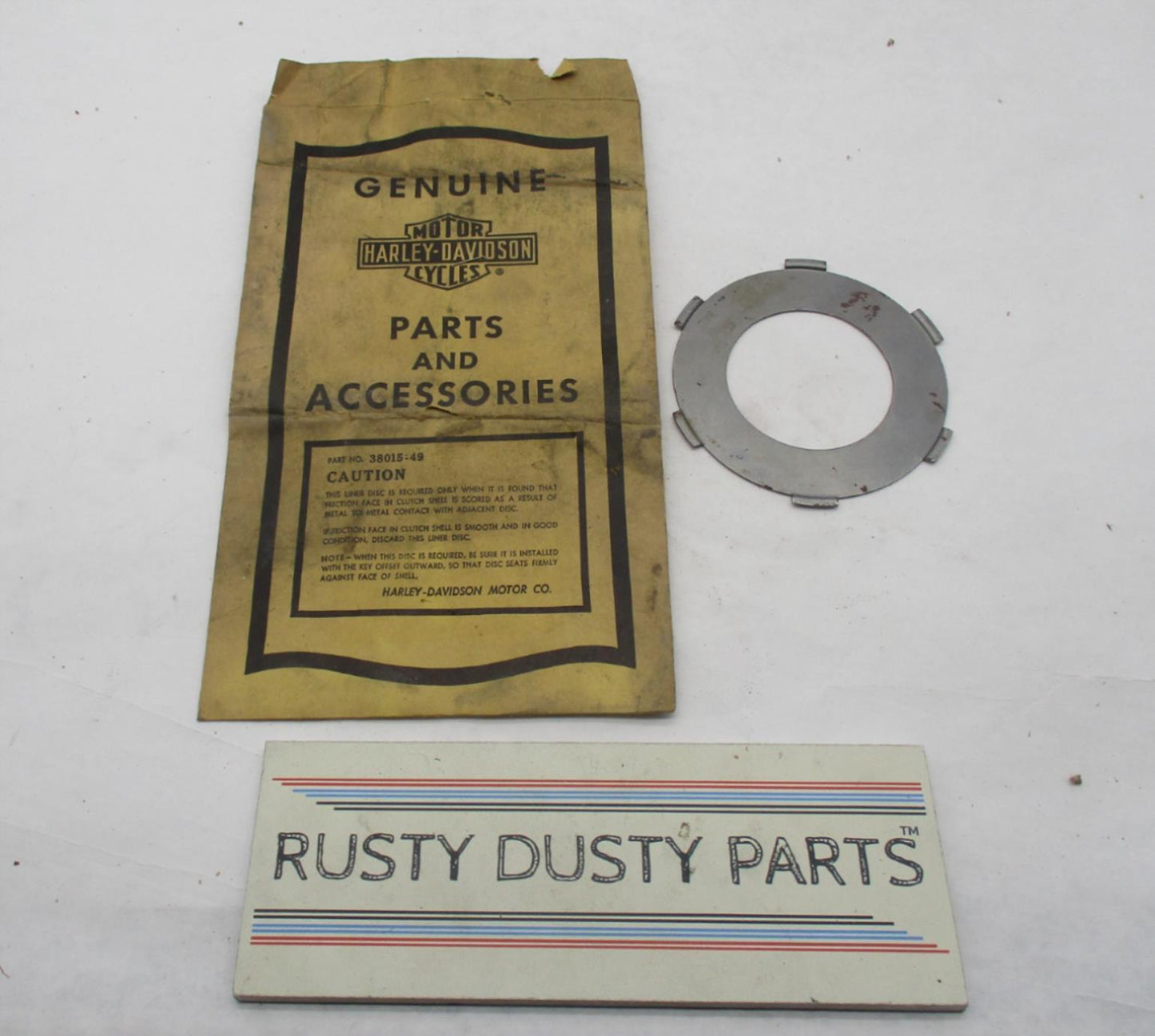 Harley-Davidson Genuine NOS Hummer Clutch Disc Back Plate 38015-49