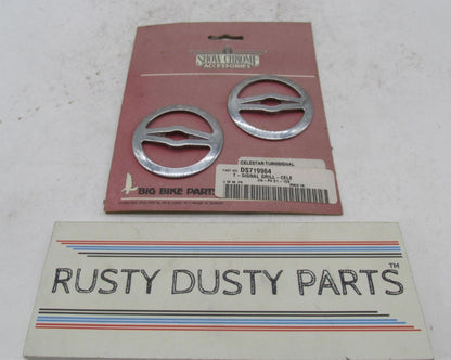 Pair of Show Chrome Honda Yamaha Turn Signal Celestar Grills DS719964 61-109