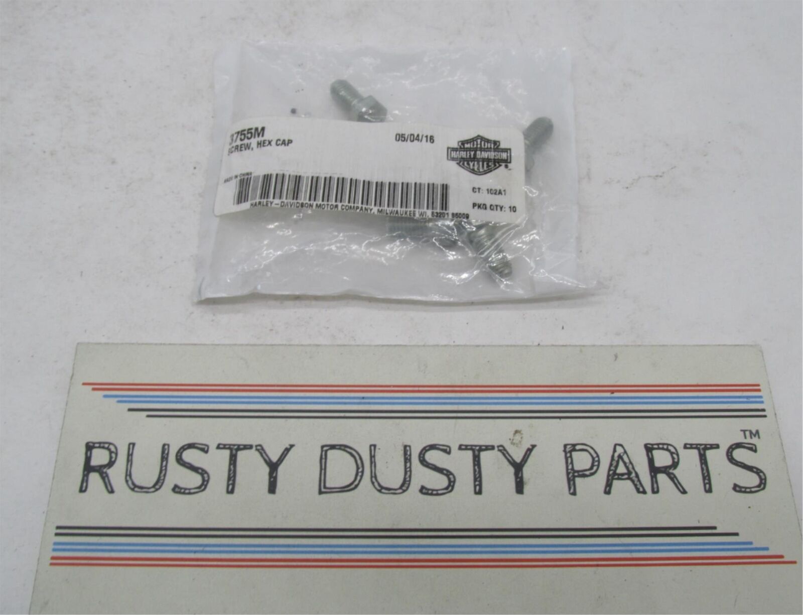 Lot of 5 Harley-Davidson Genuine NOS Hex Cap Screws 3755M