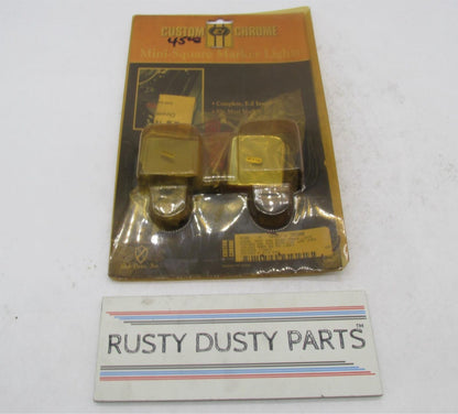 Custom Chrome Harley Rick Doss Mini Square Marker Dual Bulb Lights 46380