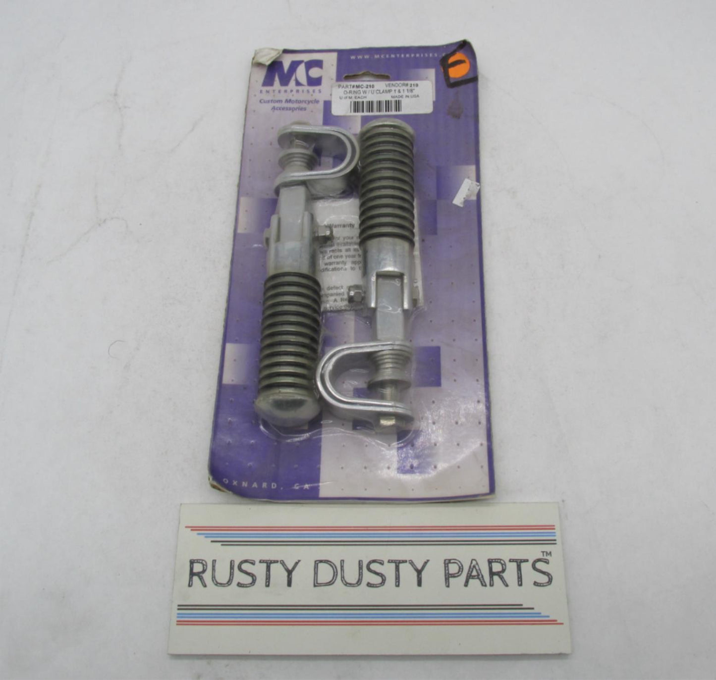 Pair of MC Enterprises Harley Davidson Highway O-Ring Foot Pegs W/U Clamp