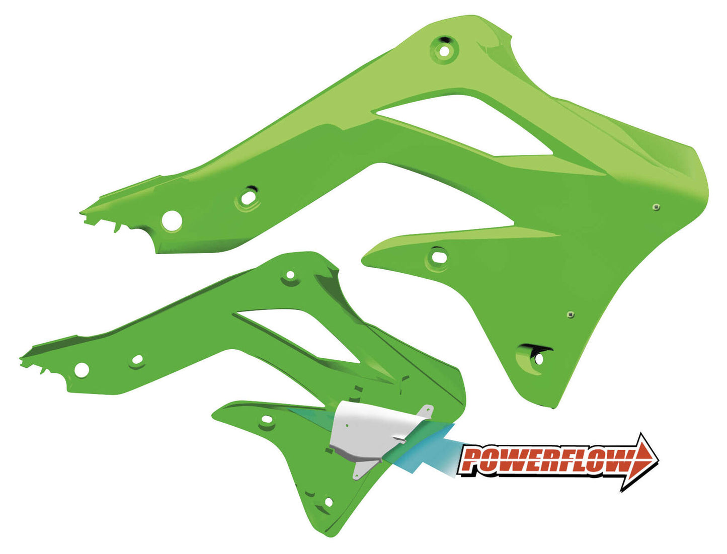 Cycra Powerflow Intake Radiator Shrouds Green 1CYC-1867-72