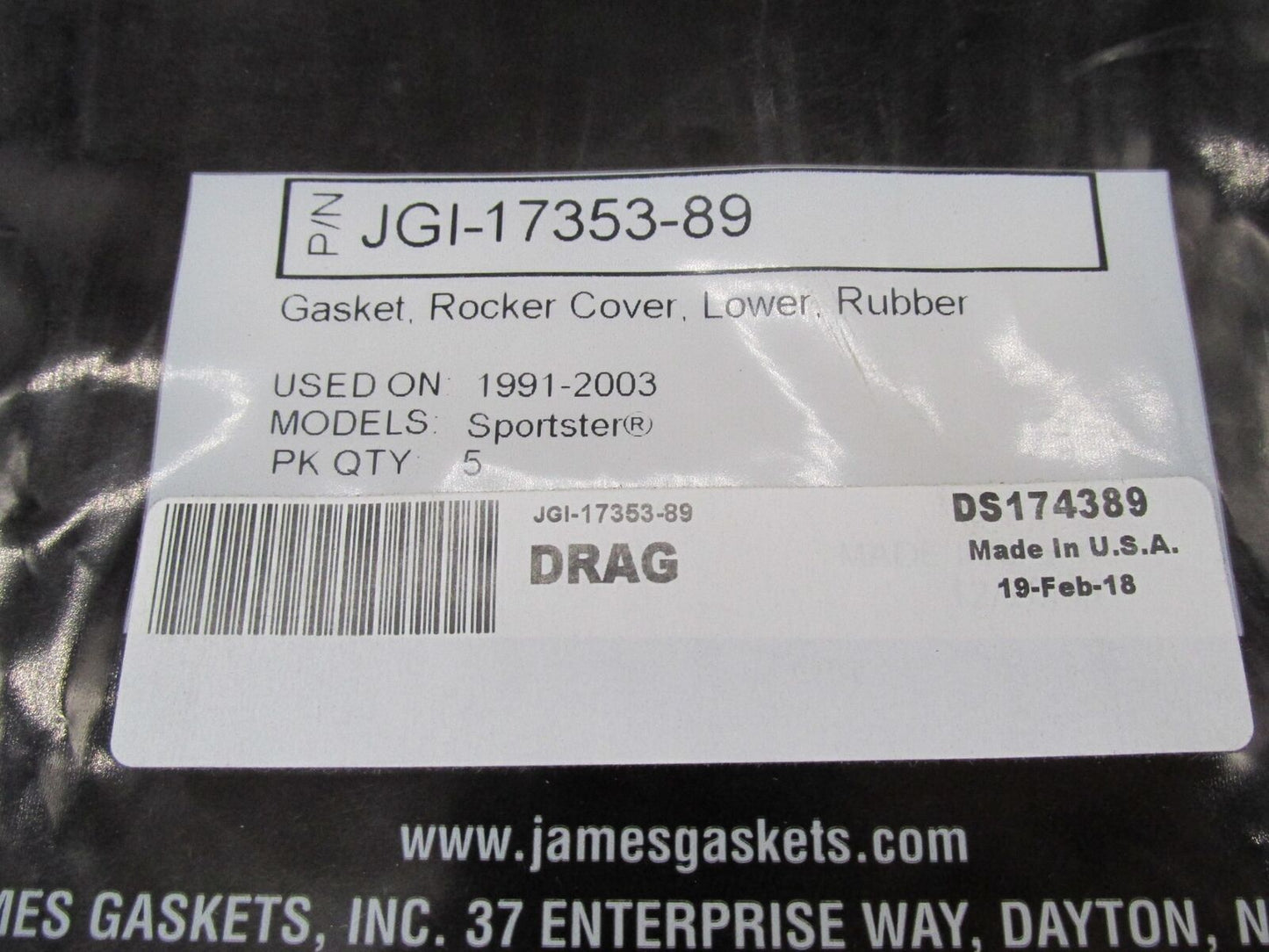 Lot of 4 Harley Davidson James Rubber Lower Rocker Cover Gaskets JGI-17353-89