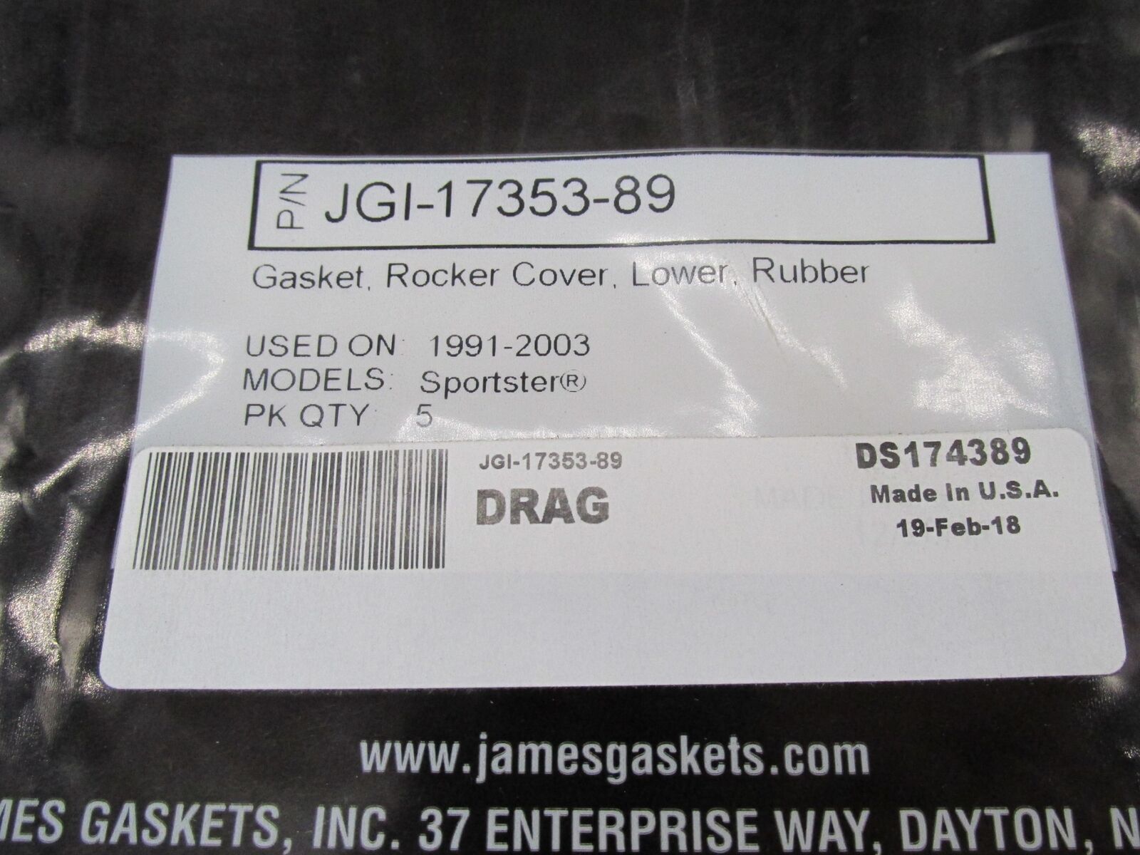 Lot of 4 Harley Davidson James Rubber Lower Rocker Cover Gaskets JGI-17353-89