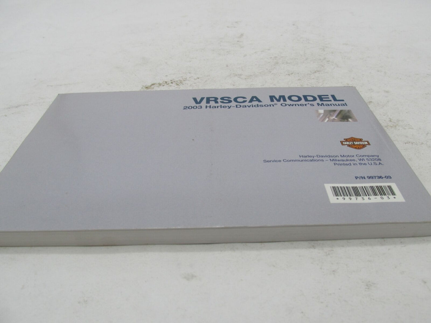Harley-Davidson Official Factory 2003 VRSCA Owner's Manual Book 99736-03