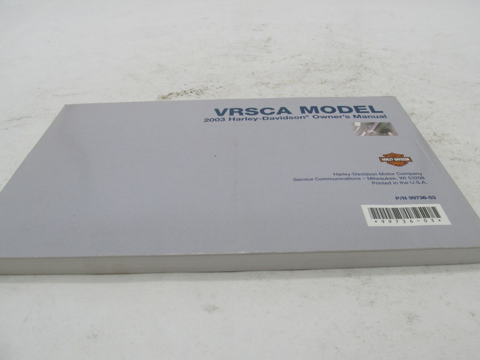 Harley-Davidson Official Factory 2003 VRSCA Owner's Manual Book 99736-03