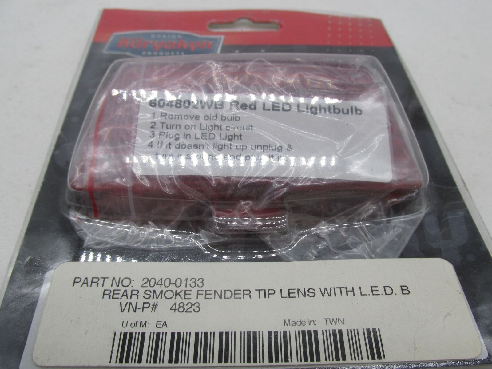 Harley Davidson Genuine Red Rear Fender Tip Market Light Lens
