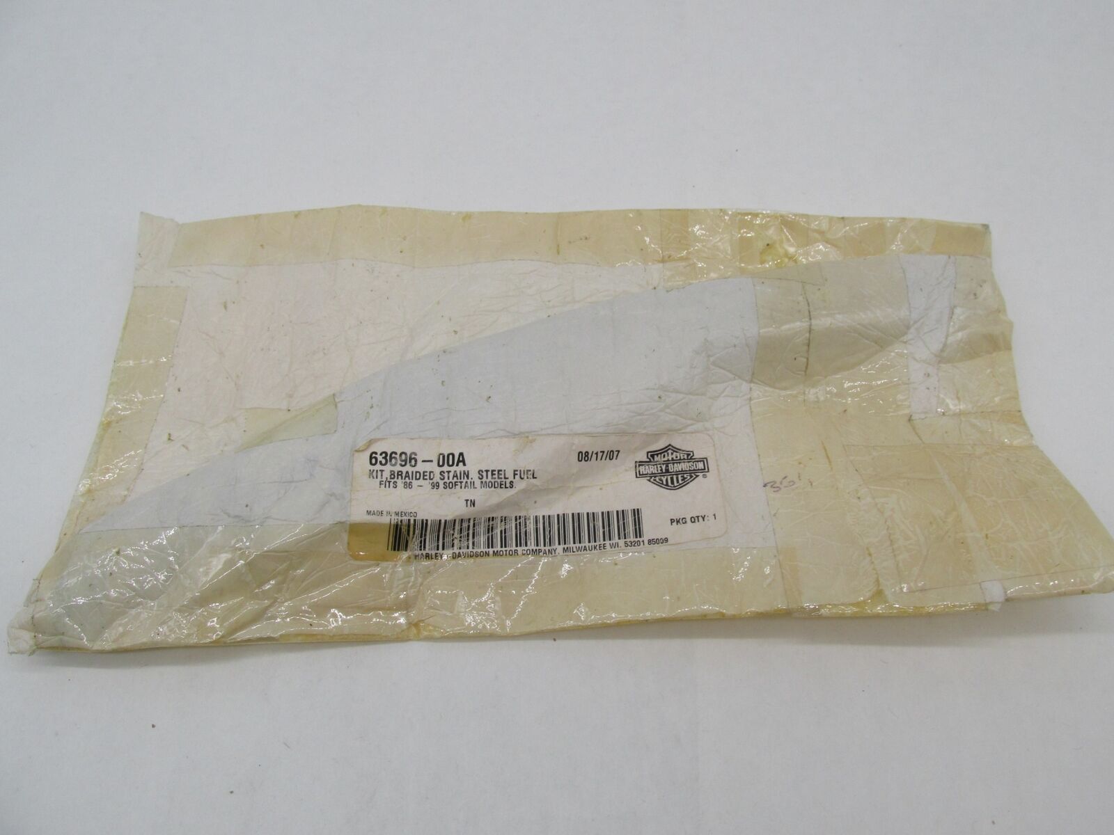 Harley Davidson Genuine NOS 86-99 Softail Braided Crossover Fuel Line 63696-00