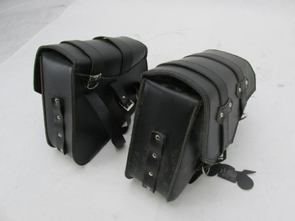 Pair of Synthetic Leather Universal Motorcycle Saddlebags Harley Honda Yamaha