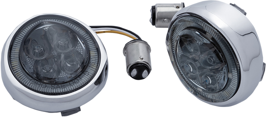 CIRO LED Lighted Fang Signal Light Inserts Chrome - Smoke 45600