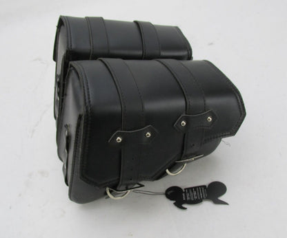 Pair of Synthetic Leather Universal Motorcycle Saddlebags Harley Honda Yamaha