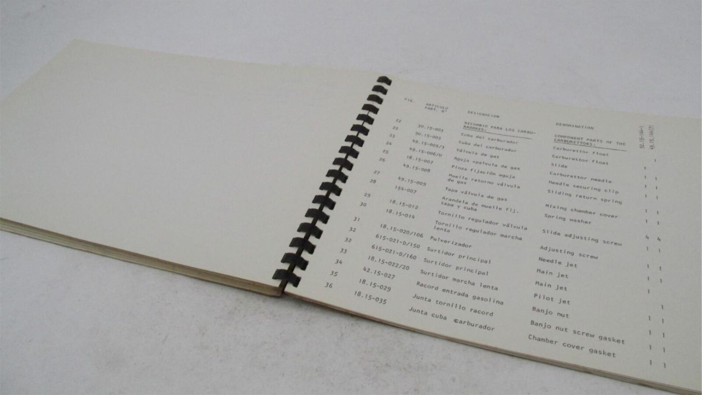 Bultaco Original Factory 1974 Sherpa T 91-92 Parts List Catalog Book 92.32-117