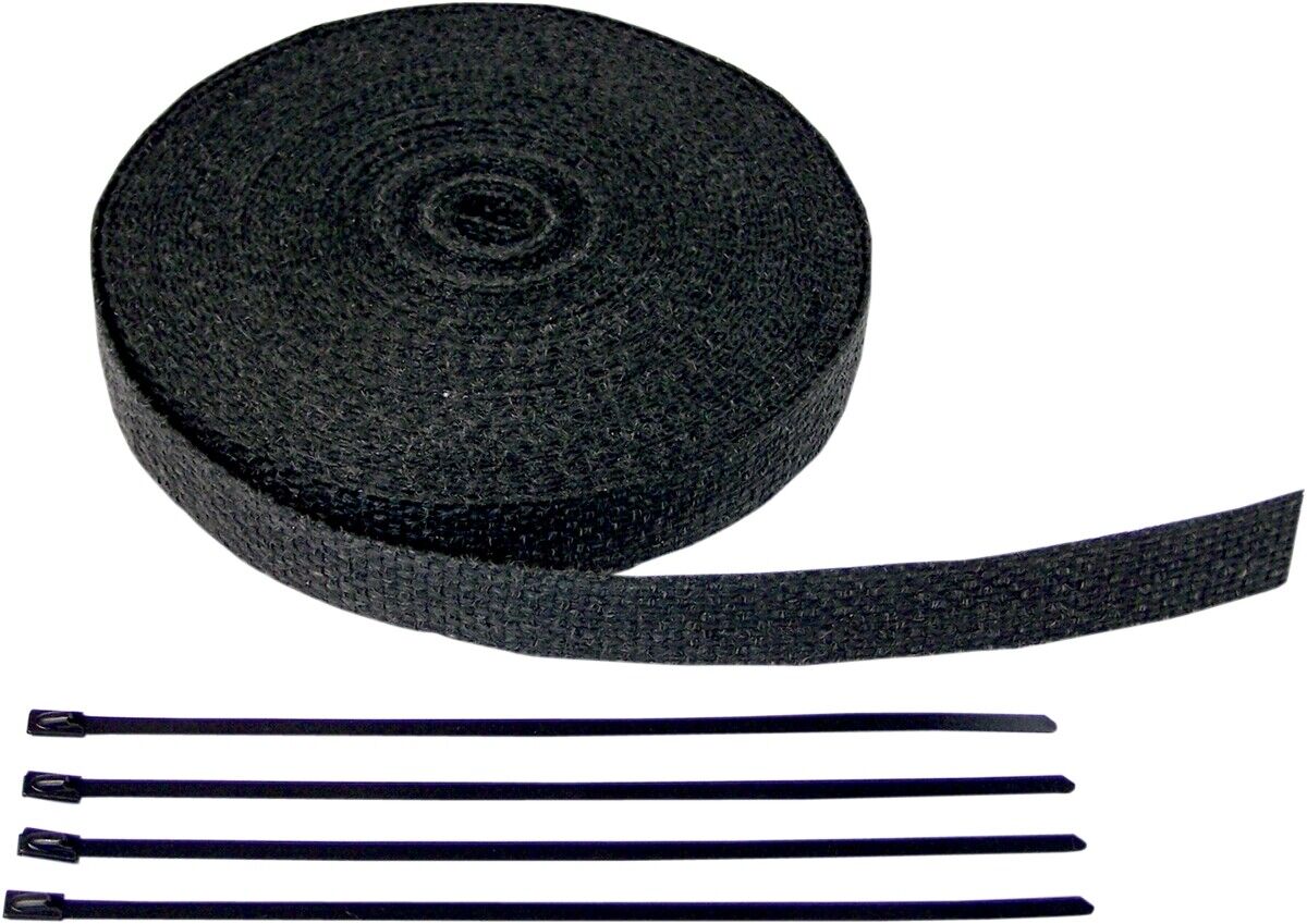 Cycle Performance Exhaust Pipe Wrap with Tie Wrap 1in. x 50ft. - Black 9044B