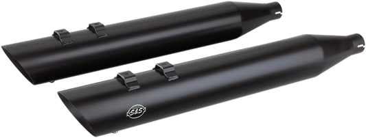 S & S Cycle 4" Touring Slip-On Mufflers Black 550-0696