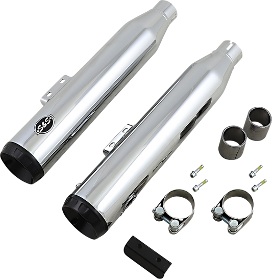 S & S Cycle Grand National 50 State Slip-On Mufflers Chrome 550-0755B