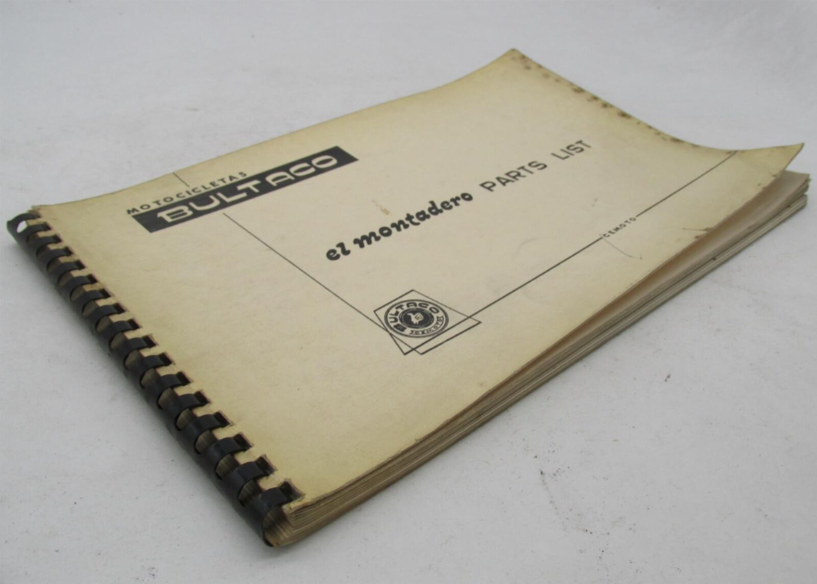 Bultaco Orginal Factory 1968 El Montadero Parts List Catalog