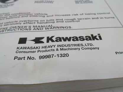 Kawasaki Factory Brute Force 750 Owner's Manual KVF750A6F KVF750B6F 99987-1320