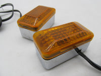 Harley Davidson Universal Motorcycle Amber Marker Turn Signal Lights 2"x1"