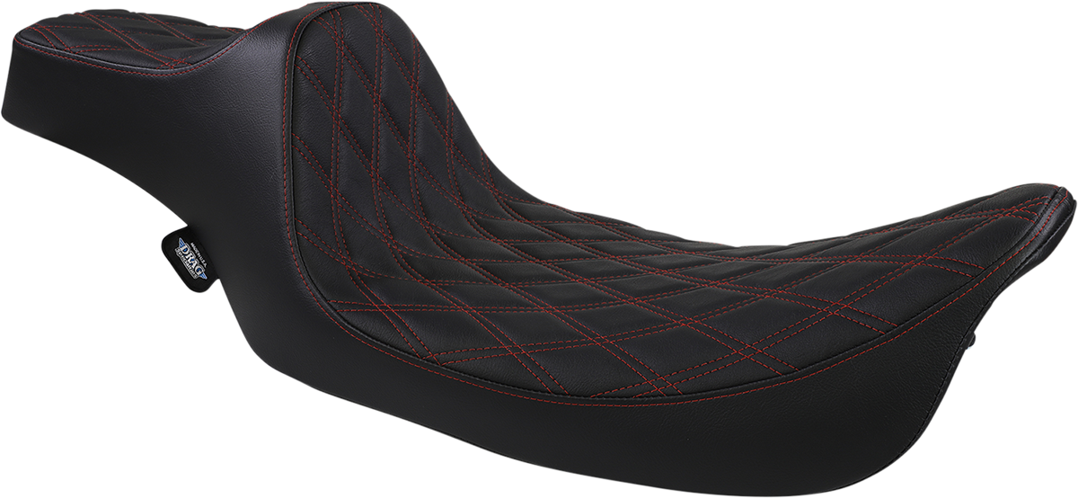 Drag Specialties Extended Reach Predator III Seat Double Diamond - Red 0801-1371