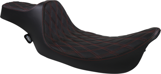 Drag Specialties Extended Reach Predator III Seat Double Diamond - Red 0801-1371