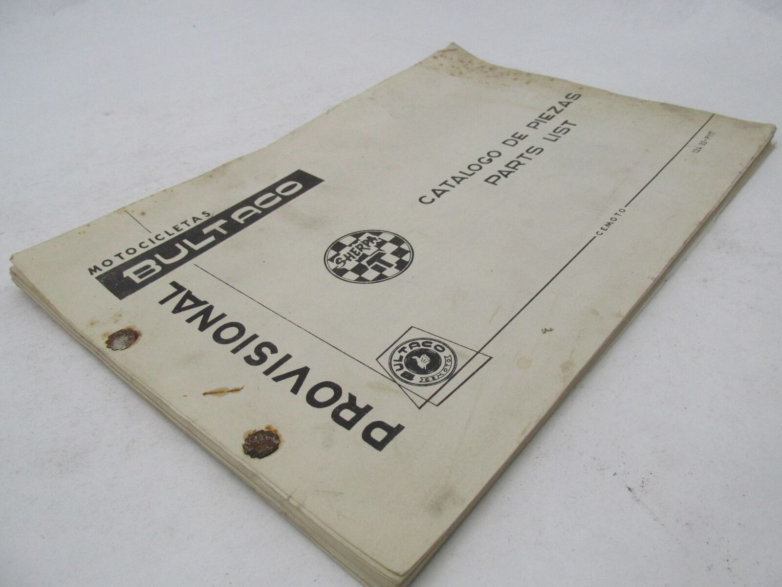 Bultaco Original 1973 Sherpa T Provisional Parts List Catalog 124.32-P117