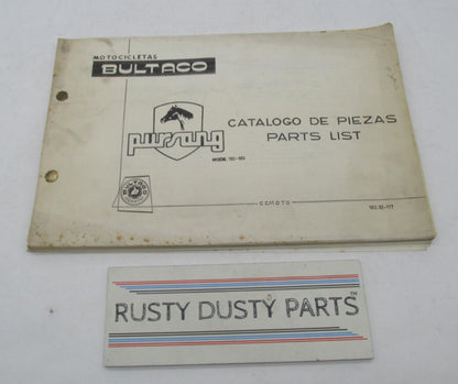 Bultaco Original Factory 1977 Pursang Parts Catalog List Book 192.32-P117