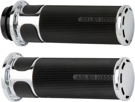 Arlen Ness Fly-By-Wire Fusion Series Grips Chrome Slot Track 07-302