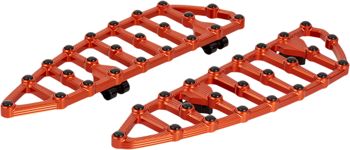 Arlen Ness MX Billet Floorboards Orange Driver 1621-1016