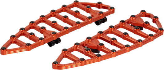 Arlen Ness MX Billet Floorboards Orange Driver 1621-1016