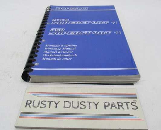 Genuine Cagiva Ducati Factory 1991 900 & 750 Supersport Service Manual Book