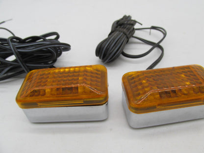 Harley Davidson Universal Motorcycle Amber Marker Turn Signal Lights 2"x1"