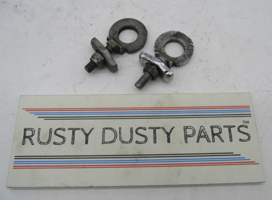 Pair Triumph 1954-73  650 6T T110 T120 TR6 Rear Axle Chain Tensioner Adjusters