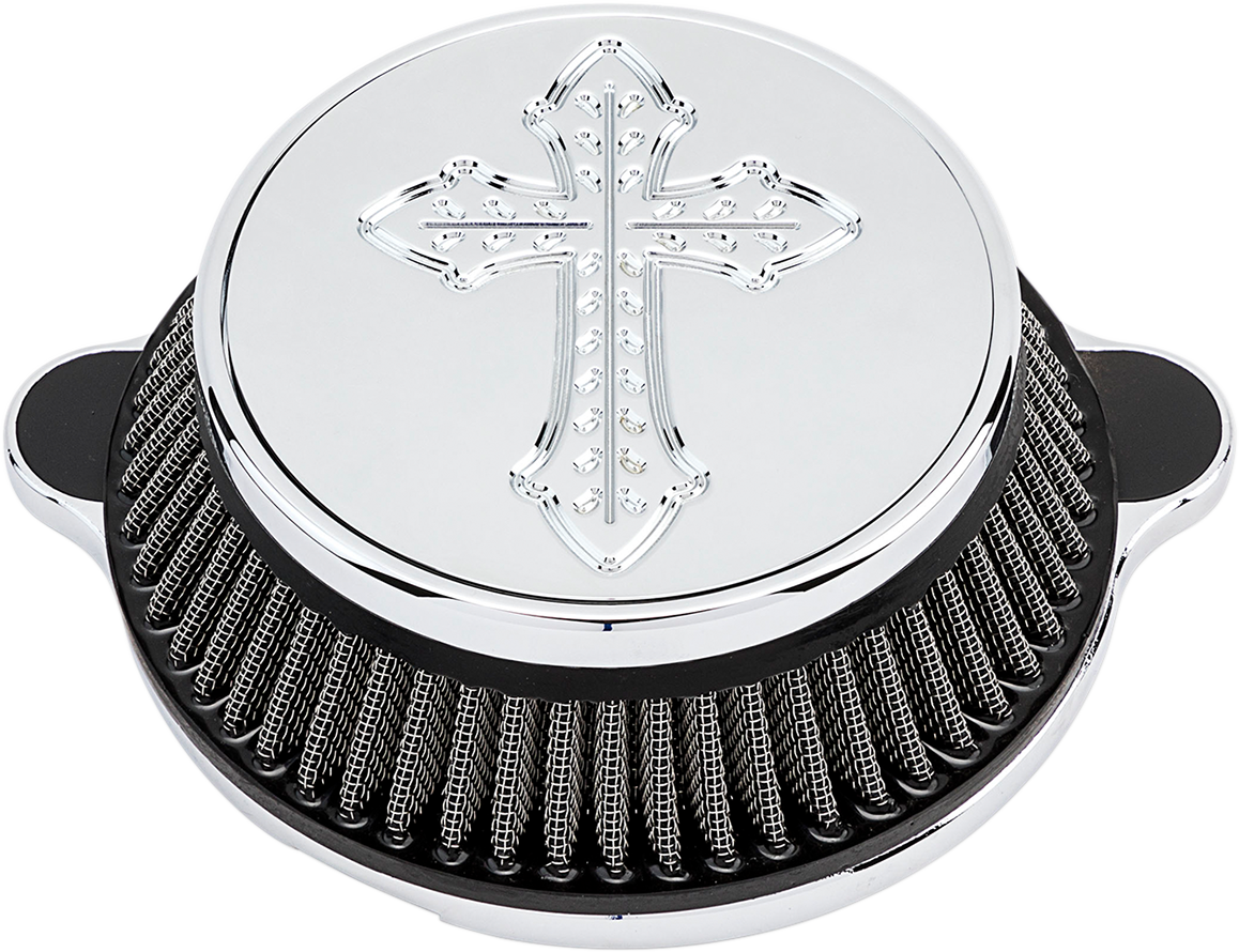 LA Choppers Air Cleaner Assemblies Spanish Cross Chrome LA-2396-03