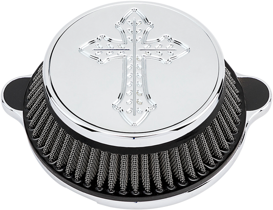 LA Choppers Air Cleaner Assemblies Spanish Cross Chrome LA-2396-03