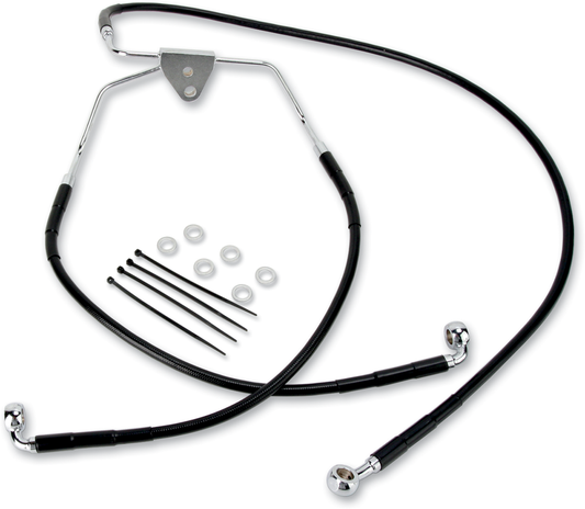 Drag Specialties Extended Stainless Steel Front Brake Line Kit 1741-2513