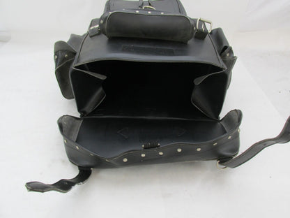Harley Davidson Black Synthetic Leather Studded Sissy Bar Backrest Touring Bag