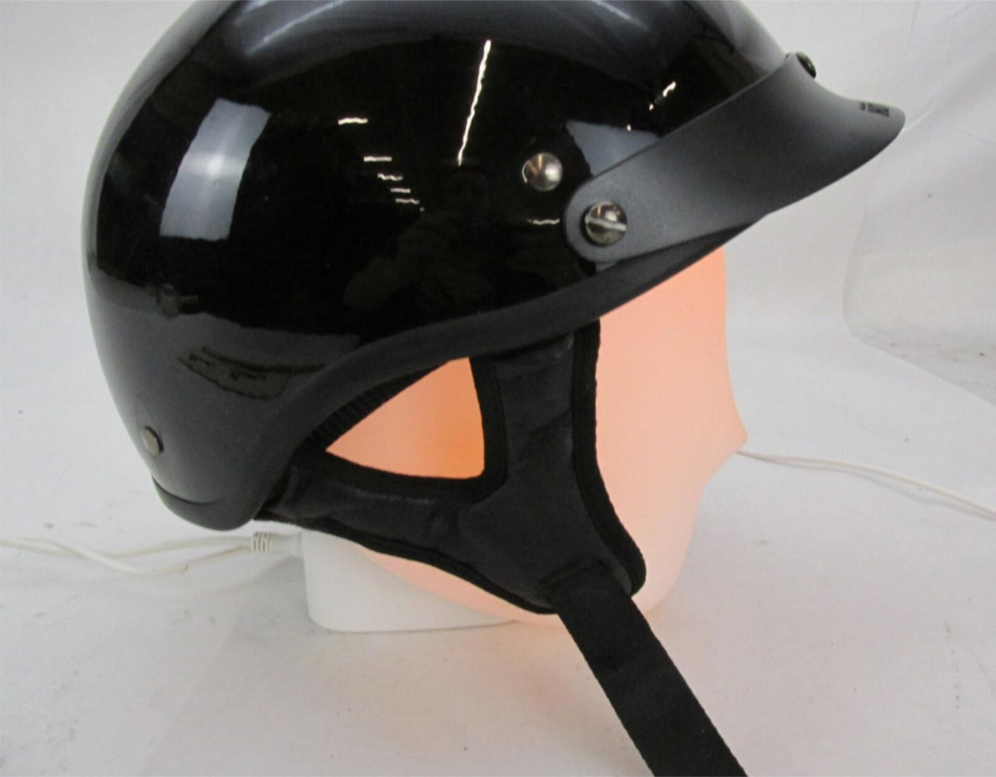 Hot Leathers Black Open Face Half Motorcycle Helmet V531 Size Large L