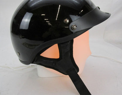Hot Leathers Black Open Face Half Motorcycle Helmet V531 Size Large L