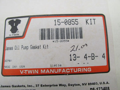 Harley NOS James Gasket V-Twin Oil Pump Gasket and Seal Kit DS-173408 15-0855