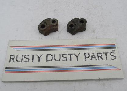 Pair of Vintage Triumph BSA Early Pre Unit Front Axle Fork Covers Clamps