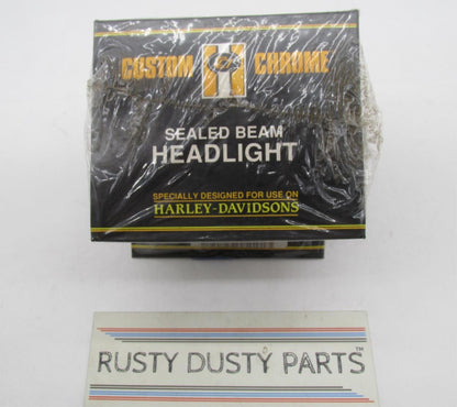 Harley Custom Chrome 5-3/4" 5.75" Tribar Spotlight 60/55W Bulb Headlight 15-084