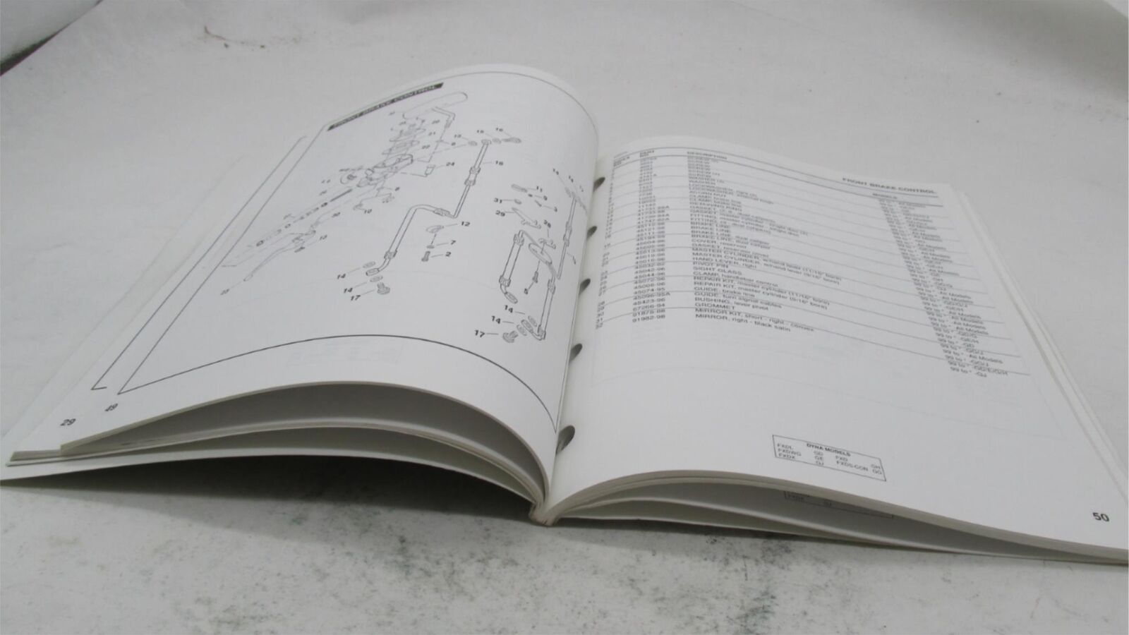 Harley-Davidson Official Factory 1999 Dyna Glide Models Parts Catalog 99439-99A