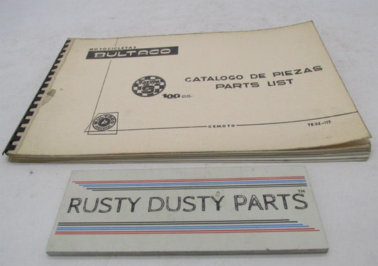 Bultaco Factory 1970 Sherpa S 100cc Motorcycle Catalog Parts List 78.32-117